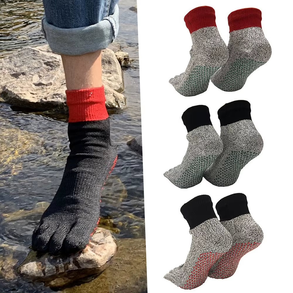 Anti Slip Toe Socks for Outdoor Sports Sweat-Absorbent Outdoor Sports Socks for Men Women