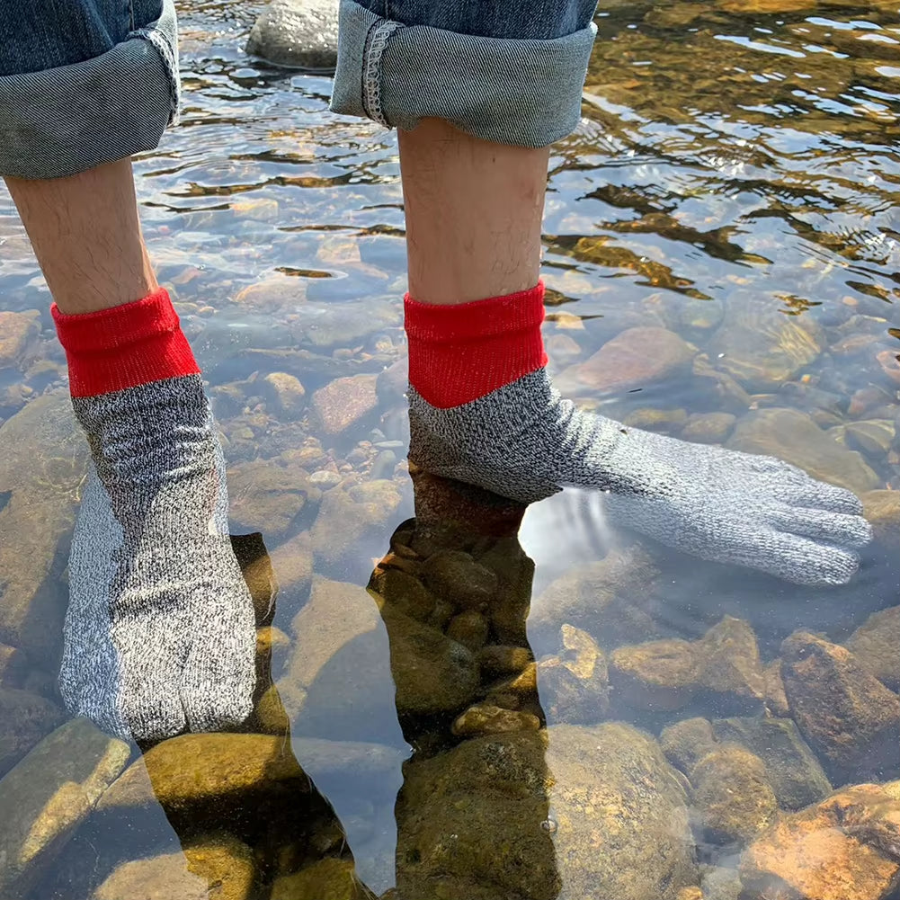 Anti Slip Toe Socks for Outdoor Sports Sweat-Absorbent Outdoor Sports Socks for Men Women
